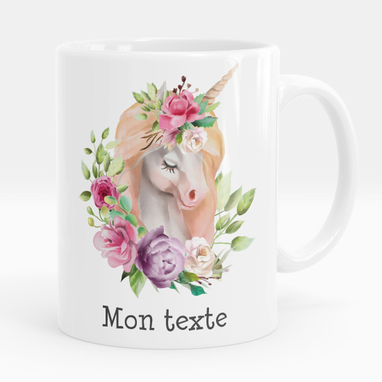 Tazza / Mug personalizzata - Unicorno fiori