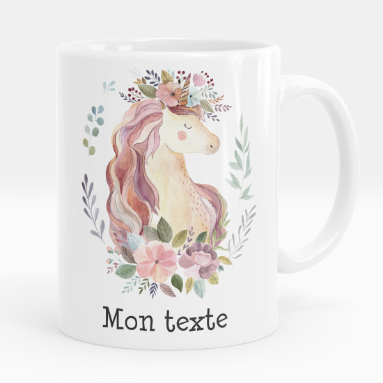 Tazza / Mug personalizzata - Unicorno fiori
