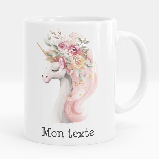Tazza / Mug personalizzata - Unicorno fiori