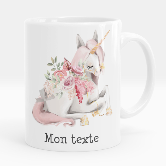 Tazza / Mug personalizzata - Unicorno fiori