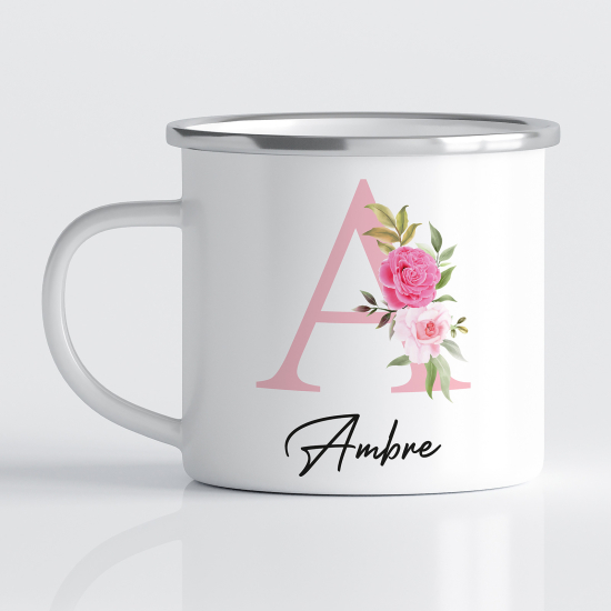 tazza smaltata monogram personalizzata - Lettera A