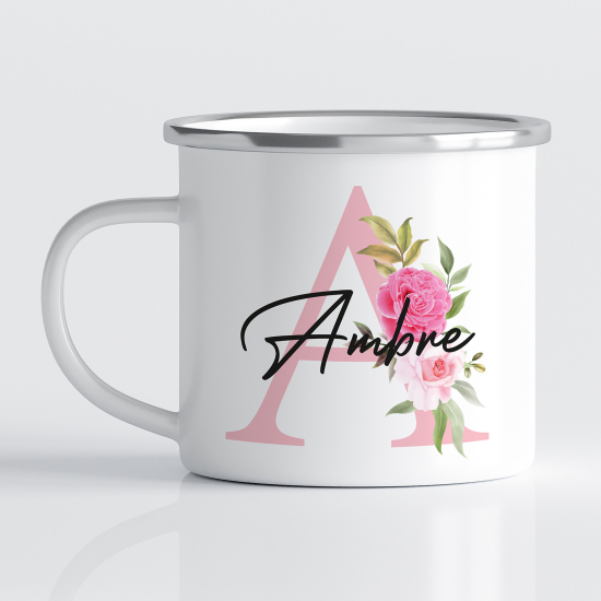 tazza smaltata monogram personalizzata - Lettera A
