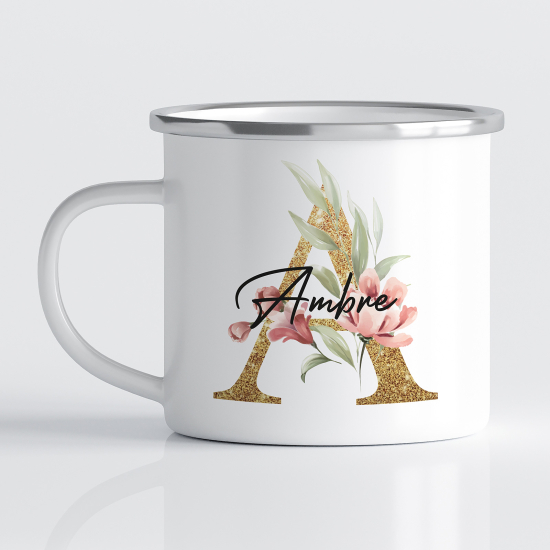 tazza smaltata monogram personalizzata - Lettera A
