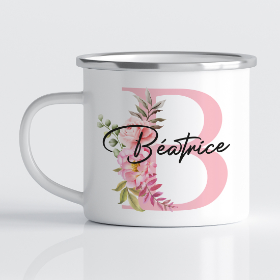 tazza smaltata monogram personalizzata - Lettera B