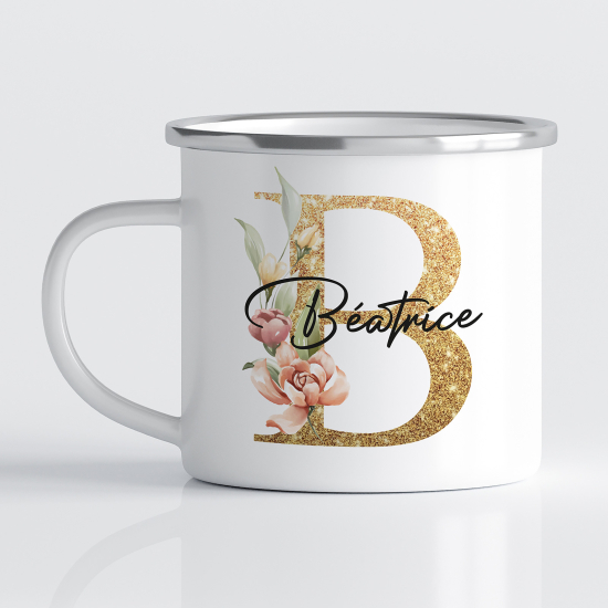 tazza smaltata monogram personalizzata - Lettera B