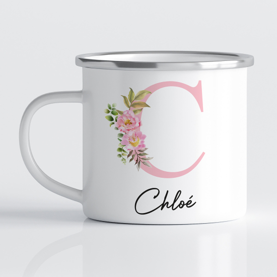 tazza smaltata monogram personalizzata - Lettera C