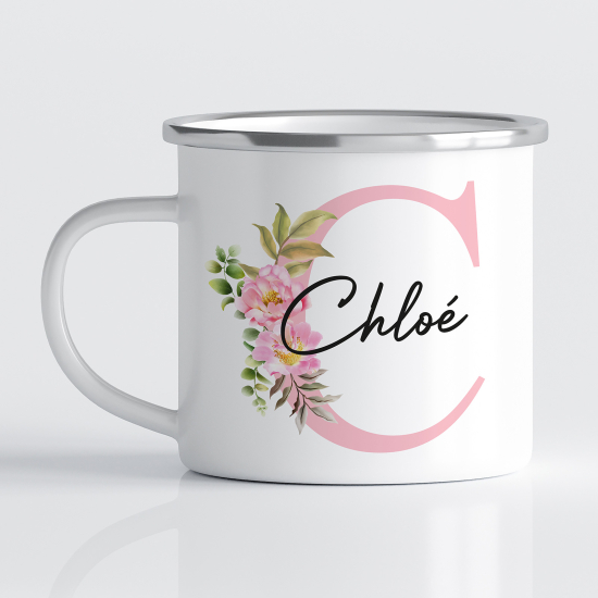 tazza smaltata monogram personalizzata - Lettera C