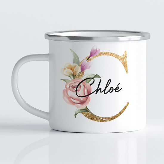 tazza smaltata monogram personalizzata - Lettera C