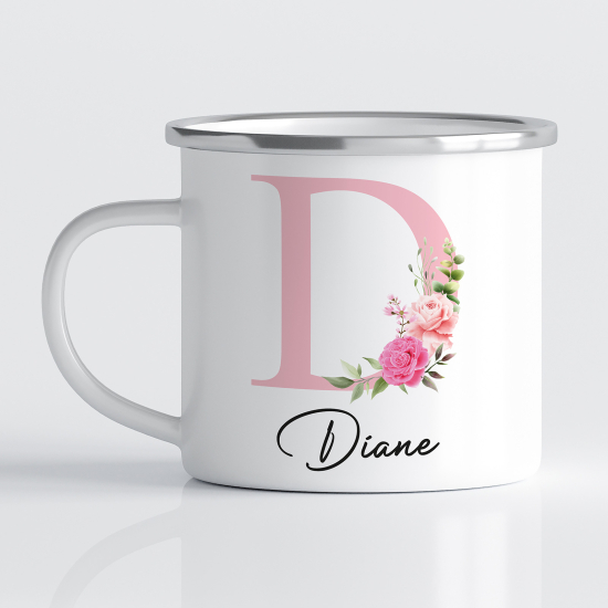 tazza smaltata monogram personalizzata - Lettera D