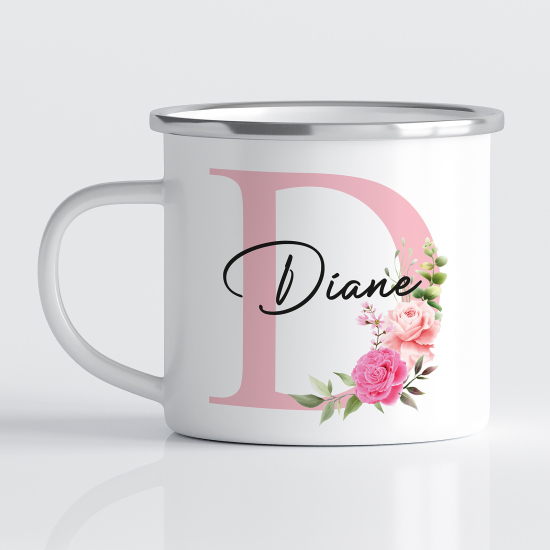 tazza smaltata monogram personalizzata - Lettera D