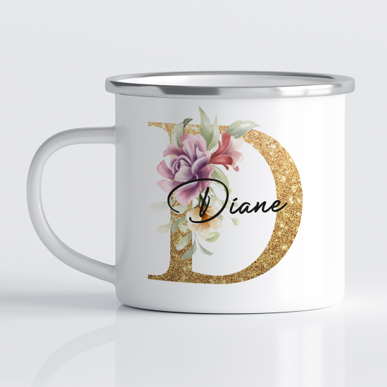 tazza smaltata monogram personalizzata - Lettera D