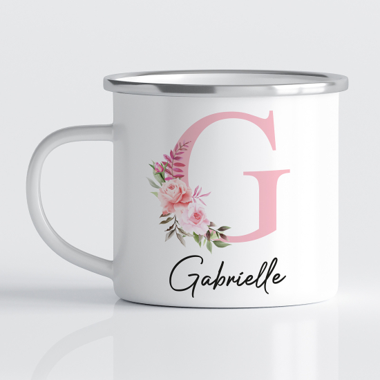 tazza smaltata monogram personalizzata - Lettera G