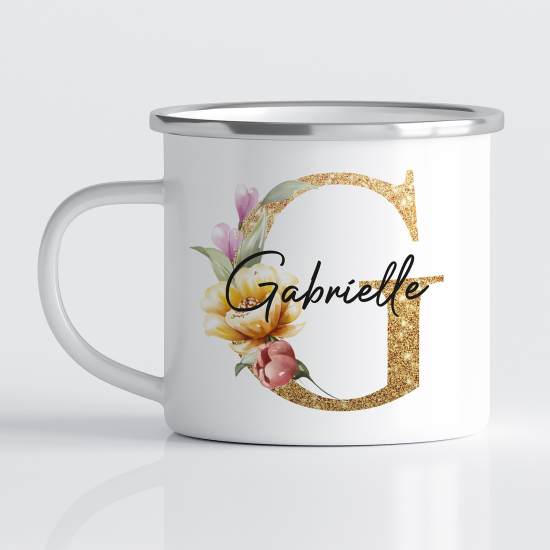 tazza smaltata monogram personalizzata - Lettera G