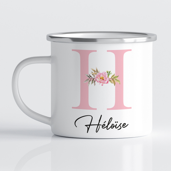 tazza smaltata monogram personalizzata - Lettera H
