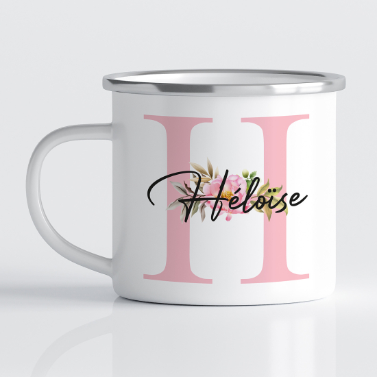 tazza smaltata monogram personalizzata - Lettera H