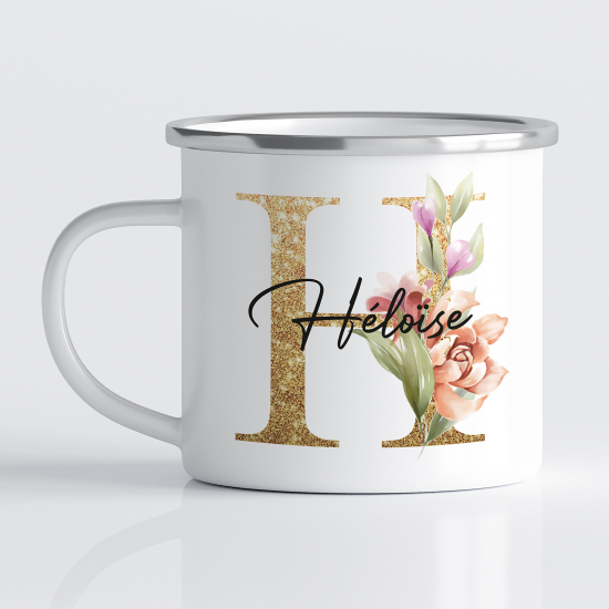 tazza smaltata monogram personalizzata - Lettera H