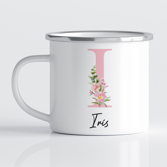 tazza smaltata monogram personalizzata - Lettera I