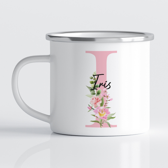 tazza smaltata monogram personalizzata - Lettera I