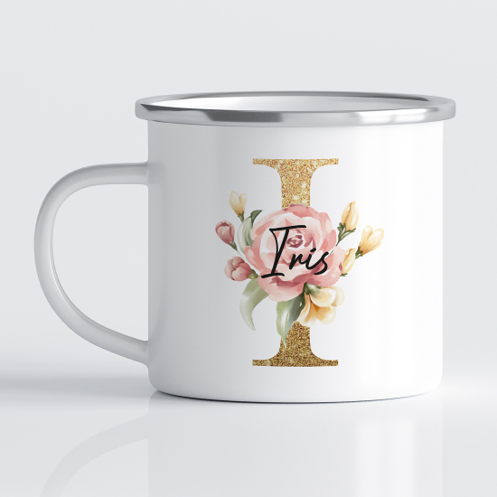 tazza smaltata monogram personalizzata - Lettera I