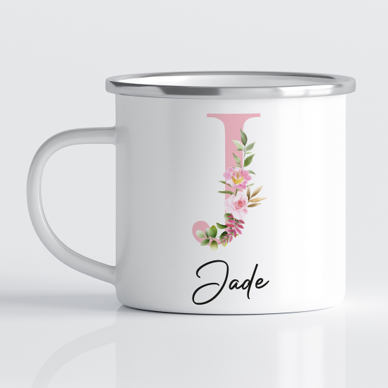 tazza smaltata monogram personalizzata - Lettera J