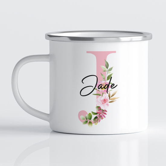 tazza smaltata monogram personalizzata - Lettera J
