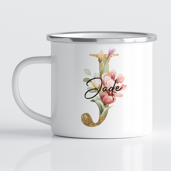 tazza smaltata monogram personalizzata - Lettera J