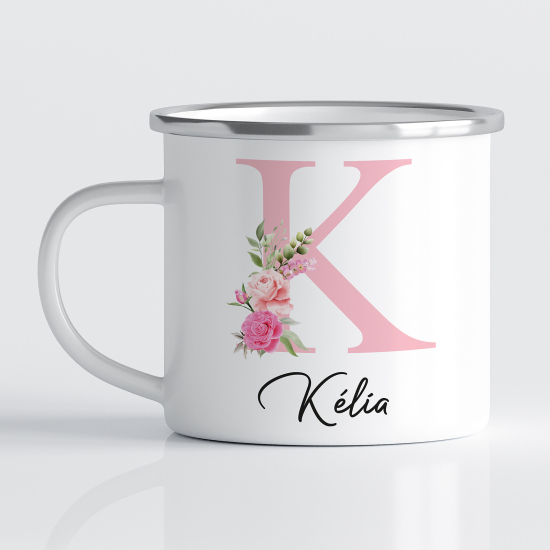 tazza smaltata monogram personalizzata - Lettera K