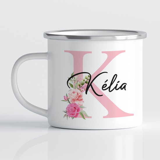 tazza smaltata monogram personalizzata - Lettera K