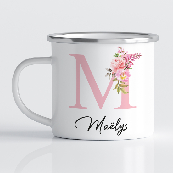 tazza smaltata monogram personalizzata - Lettera M