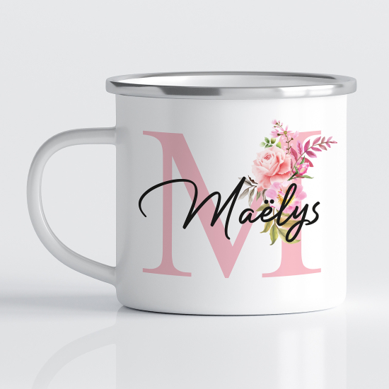 tazza smaltata monogram personalizzata - Lettera M