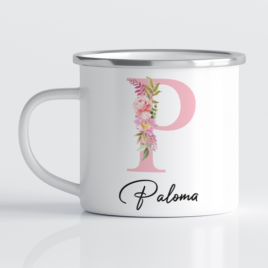 tazza smaltata monogram personalizzata - Lettera P