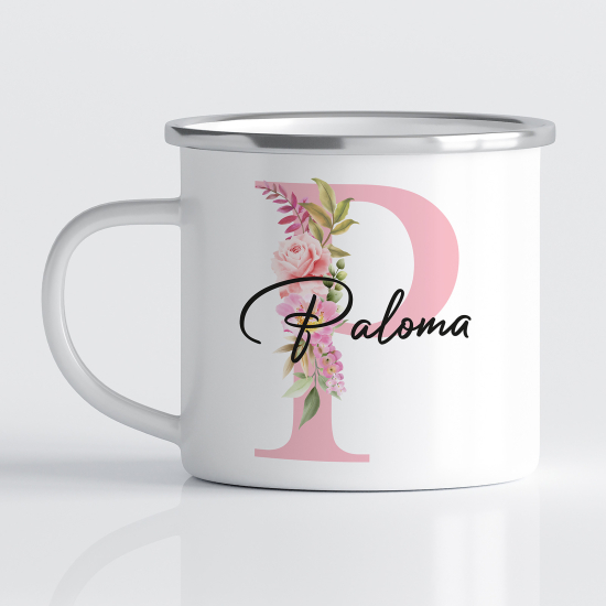 tazza smaltata monogram personalizzata - Lettera P