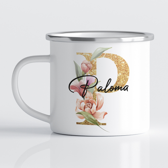 tazza smaltata monogram personalizzata - Lettera P