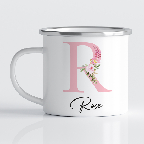 tazza smaltata monogram personalizzata - Lettera R