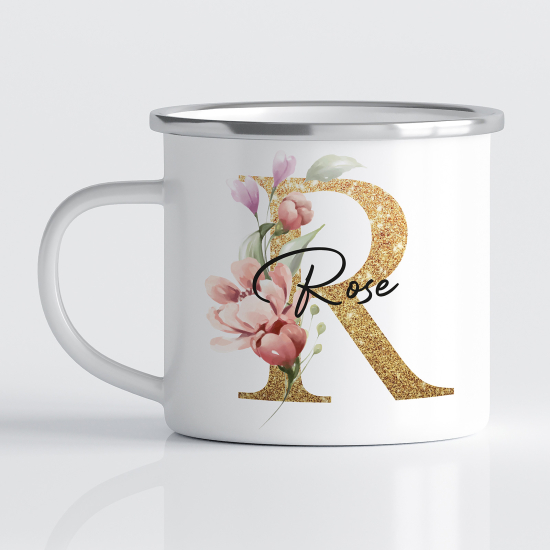 tazza smaltata monogram personalizzata - Lettera R
