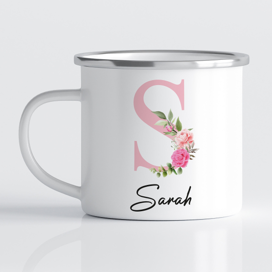 tazza smaltata monogram personalizzata - Lettera S