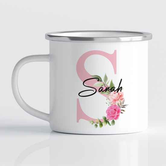 tazza smaltata monogram personalizzata - Lettera S