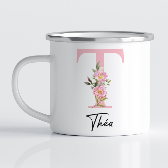 tazza smaltata monogram personalizzata - Lettera T