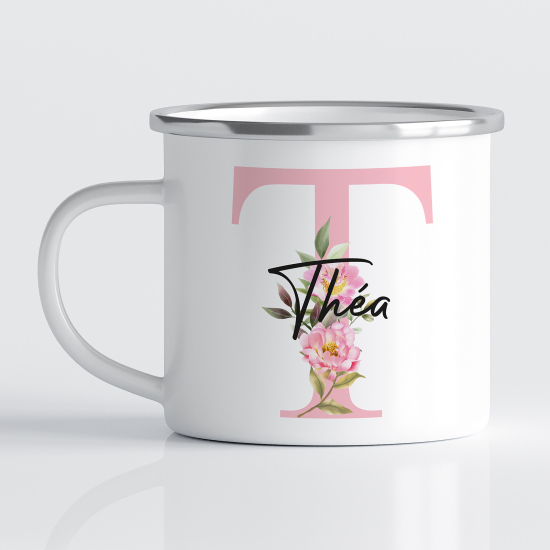 tazza smaltata monogram personalizzata - Lettera T