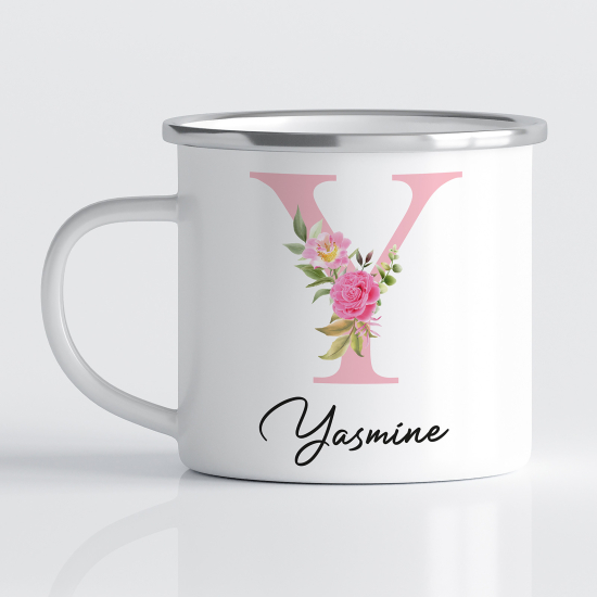 tazza smaltata monogram personalizzata - Lettera Y