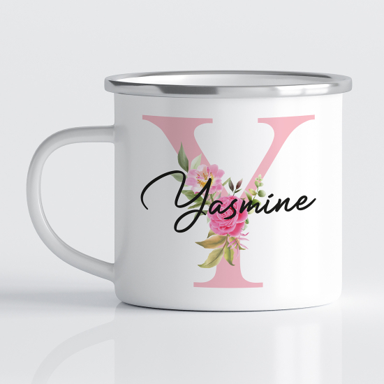 tazza smaltata monogram personalizzata - Lettera Y