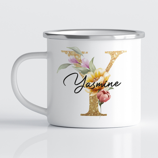 tazza smaltata monogram personalizzata - Lettera Y