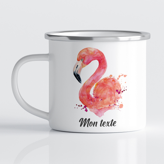 tazza smaltata personalizzata - Fenicottero Rosa