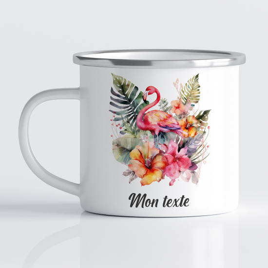 tazza smaltata personalizzata - Fenicottero Rosa