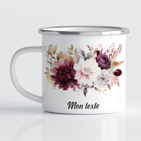 tazza smaltata personalizzata - Fiori