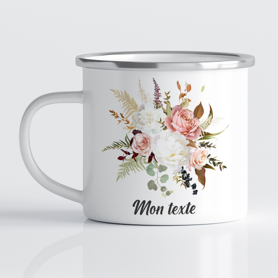 tazza smaltata personalizzata - Fiori