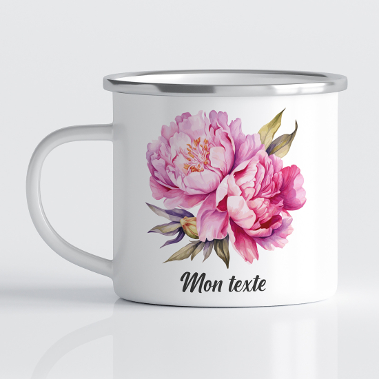 tazza smaltata personalizzata - Fiori