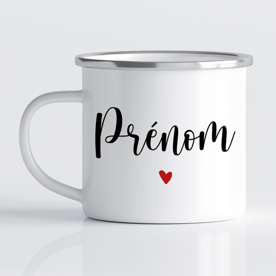 tazza smaltata personalizzata - Nome Cuore