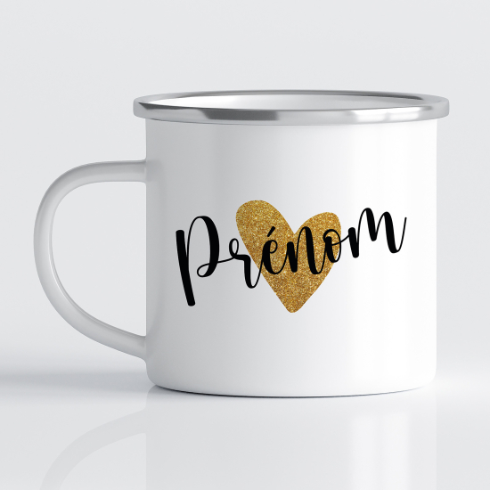 tazza smaltata personalizzata - Nome Cuore