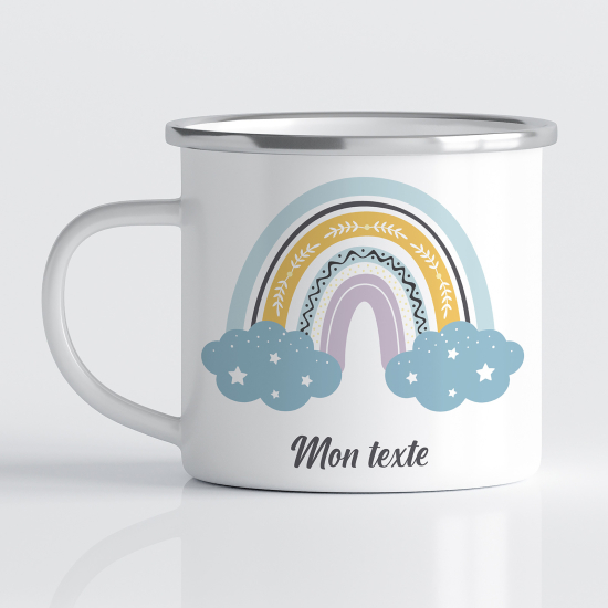 tazza smaltata personalizzata per Bambini - Arcobaleno
